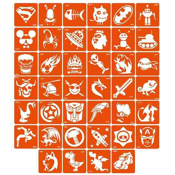 Набор трафаретов для био-тату 