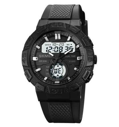 Чоловічий спортивний годинник Skmei 1881 (Чорний з білим) Київ