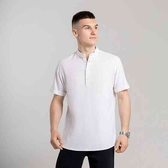 Чоловіча сорочка з коротким рукавом біла Pobedov Molodist' Київ