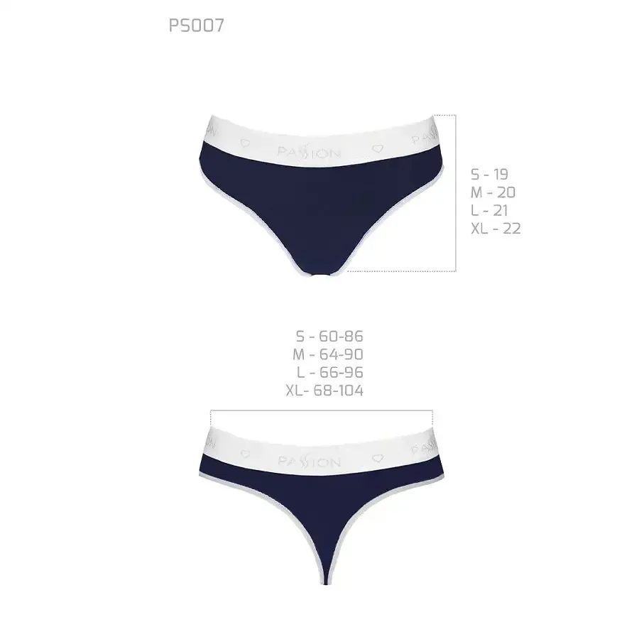 Спортивні трусики-стрінги Passion PS007 PANTIES XL, navy blue Львов - изображение 6