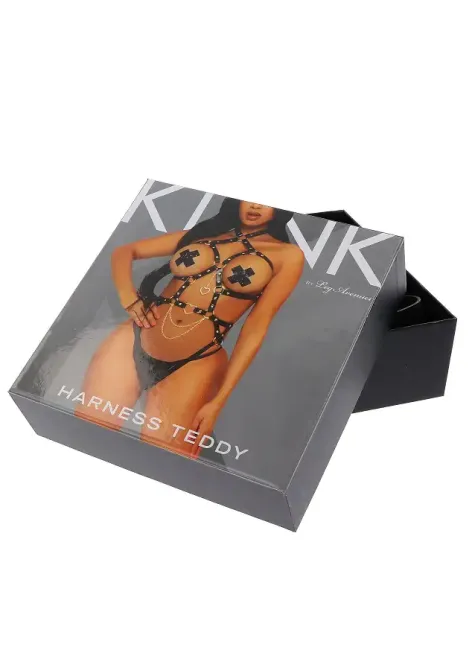 Портупея-тедді з екошкіри Leg Avenue Heart ring harness teddy S Black, підвіска-сердечко, ланцюги Львів - фото 6