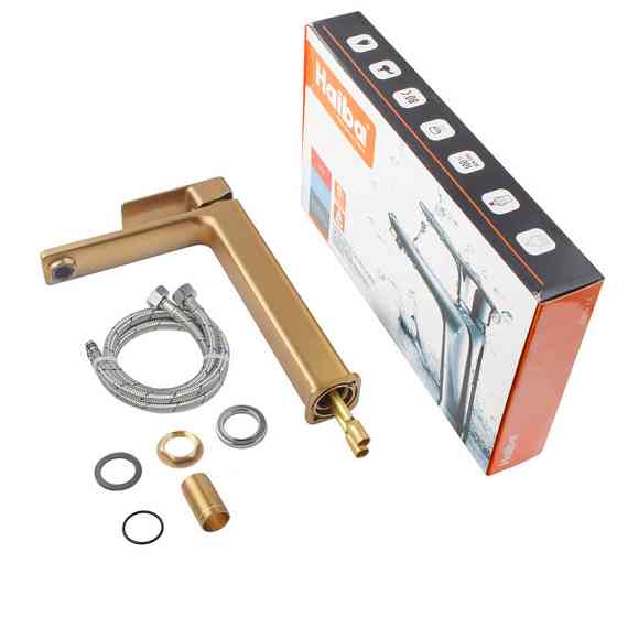 Змішувач для умивальника високий Haiba KUBUS 001  BRUSHED GOLD   ( HB9623 ) 26257 Харьков