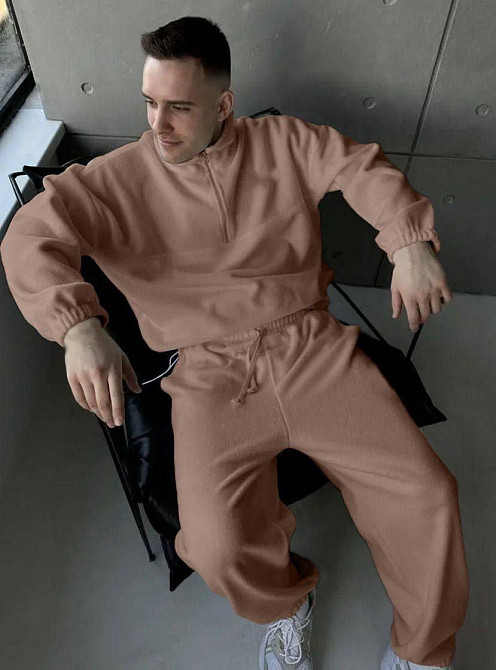 Стильний чоловічий теплий костюм двосторонній щільний фліс Моко, S Одеса - фото 1