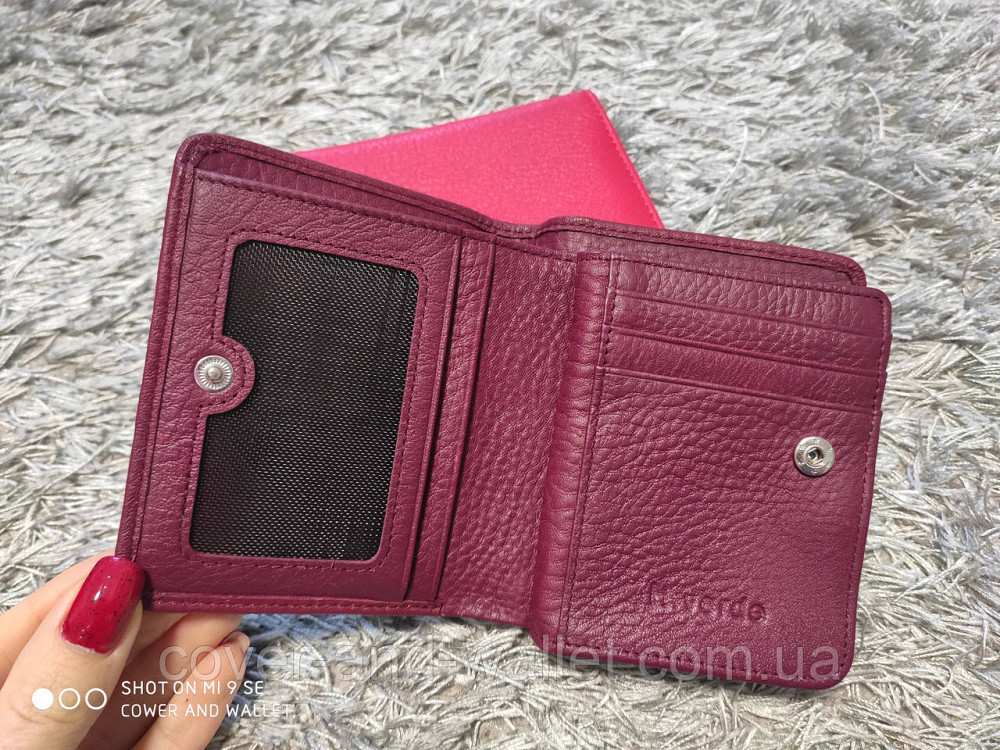 Небольшой женский кожаный кошелек цвета марсала Helen Verde Киев - изображение 2