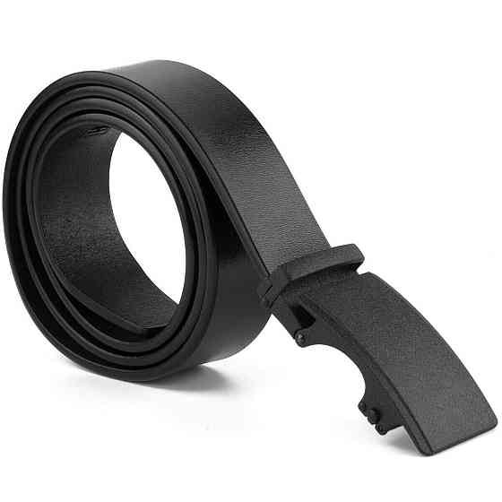 Ремінь чоловічий з автоматичною матовою чорної пряжкою Vintage 20303 Чорний Київ