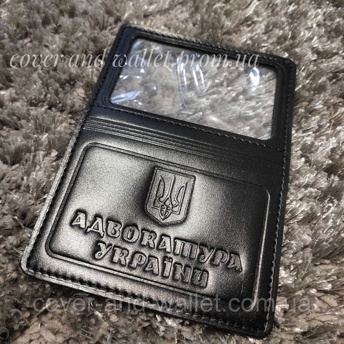 Шкіряна обкладинка на посвідчення адвоката чорного кольору PS Leather Київ - фото 3
