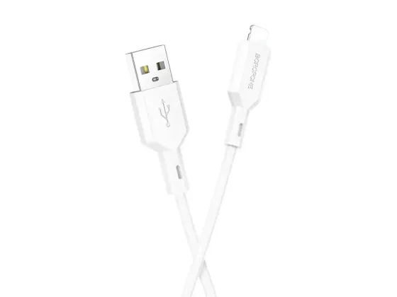 Кабель USB - Lightning Borofone BX70 1м 2.4А швидка зарядка для iPhone iPad шнур із захисним чіпом білий Одеса