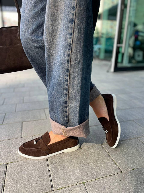 Mermaid Лофери жіночі Mermaid Б-1 шоколадні/біл.под (весна-осінь, замша натуральна) (6006) 38 Коломия - фото 6