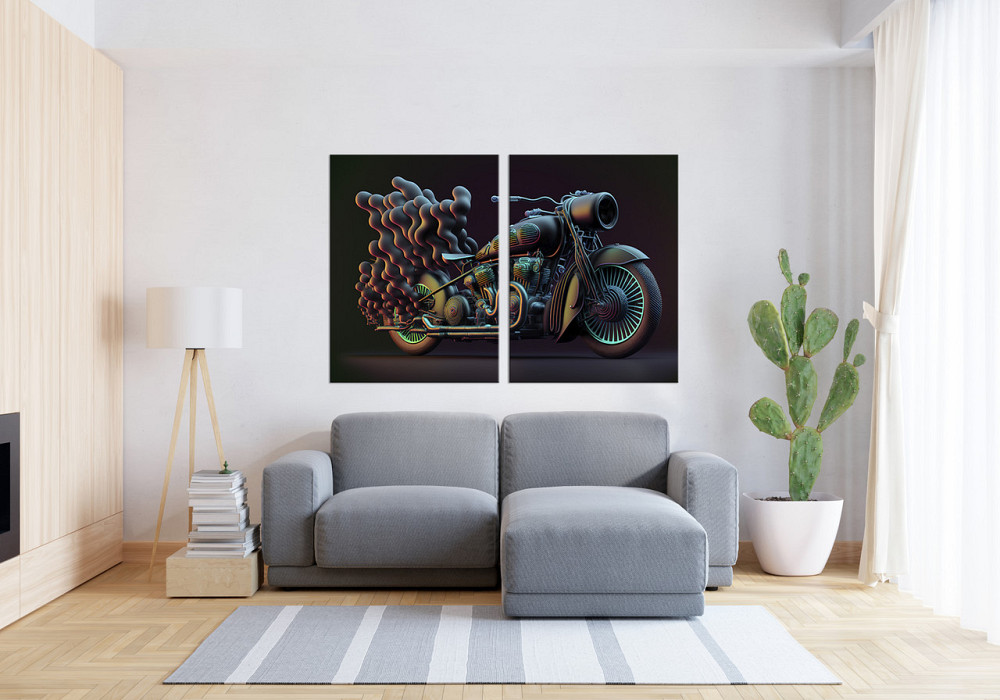 Модульна картина у вітальню/ спальню Крутий Мотоцикл TLV-2_139 120х170 см Київ - фото 3