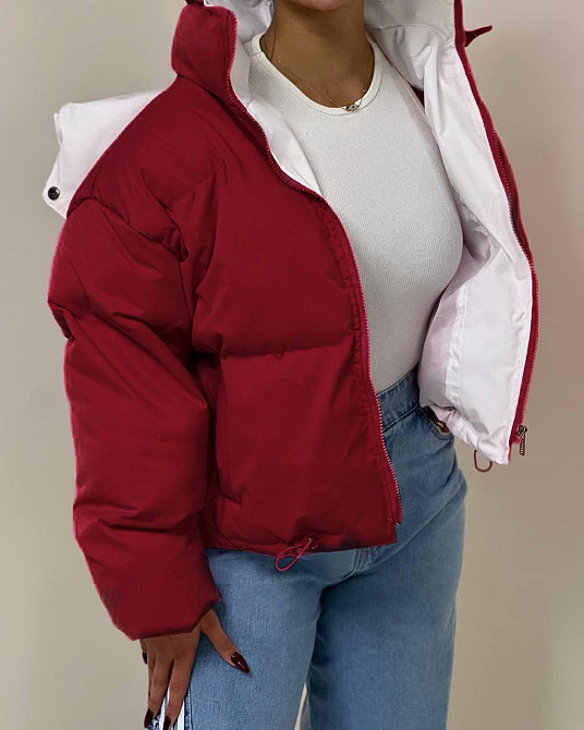 Жіноча стильна повсякденна куртка плащівка еммі Бургунді, 46/48 Одеса - фото 5