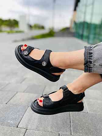 No brend Босоніжки жіночі 424/1 чорні (літо, шкіра натуральна) (5048) Коломыя