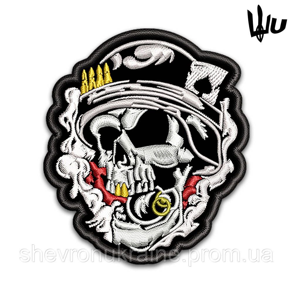 Шеврон под заказ ЧЕРЕП ПОДРЫВНИК (Срок изготовки 3-5 дней. На липучке) Размер 8x7см Киев - изображение 1