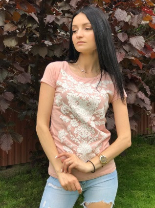 Жіноча футболка модна 44 рожевий Київ - фото 2