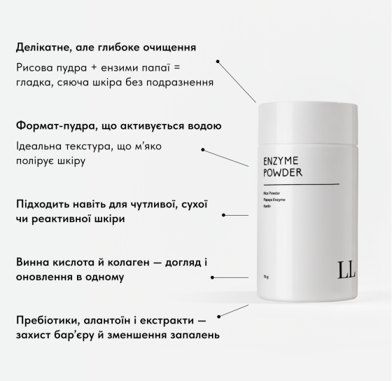 Ензимна пудра для глибокого очищення та оновлення шкіри Enzyme Powder Love&Loss 100 г Вінниця