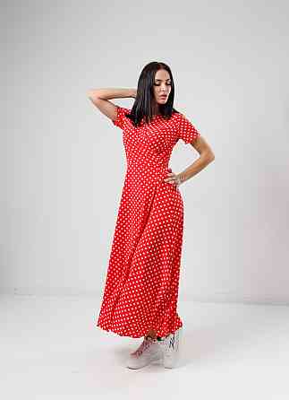 Летнее платье в пол Кайли 42, Красный Киев