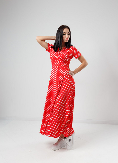 Летнее платье в пол Кайли 42, Красный Киев - изображение 4