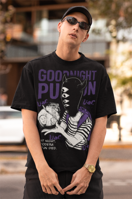 Футболка аниме Спокойной ночи, Пунпун оверсайз (S/M/L) Черний AnimeJ0195 Днепр - изображение 2