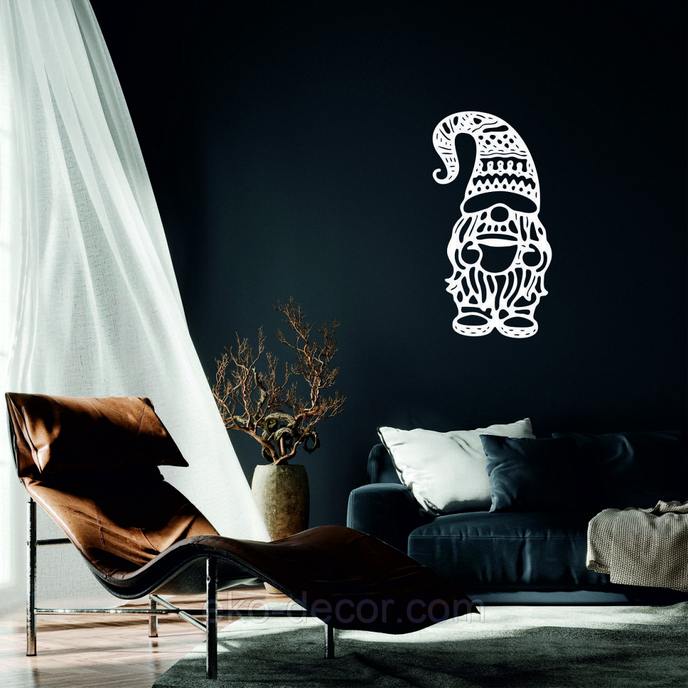 Декоративное настенное Панно «Гном», Декор на стену 90*47 см, Белый Киев - изображение 1