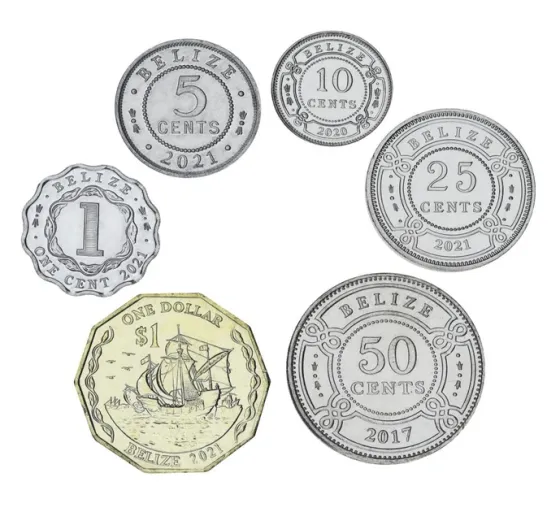 Belize Беліз набір 6 монет 1 5 10 25 50 Cents 1 Dollar 2017 - 2021 UNC Полтава