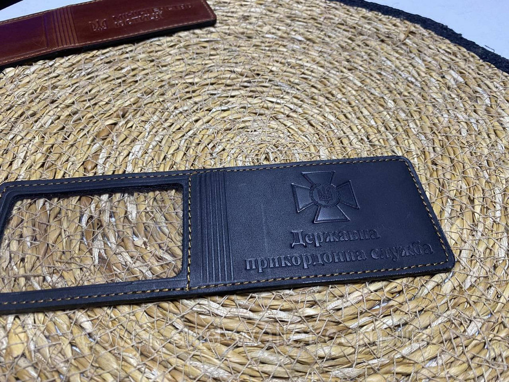 Обкладинка на посвідчення Держакна прикордонна служба з вінтажної шкіри Київ - фото 2