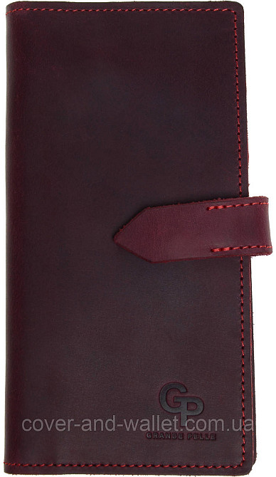 Тонкий жіночий гаманець купюрник з натуральної шкіри (Бордовий) Grande Pelle Anet 523161 Київ - фото 10