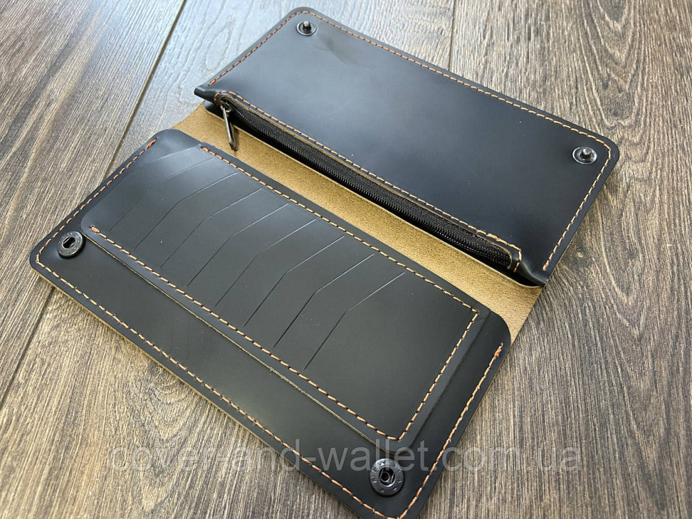 Cтильный мужской кошелек купюрник на кнопке из натуральной кожи PS Leather Киев - изображение 3