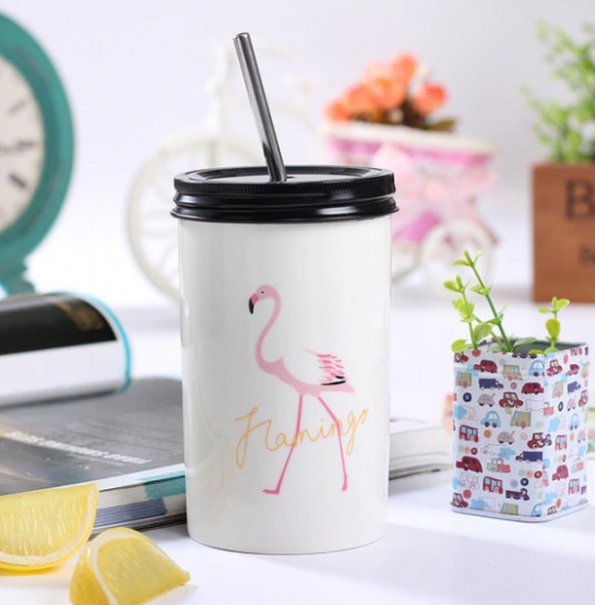 Склянка з трубочкою Рожевий Фламінго Вінниця - фото 2