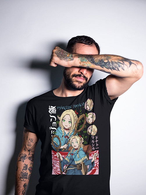 Футболка аниме Деликиоус Ін Дунгеон Маркилле оверсайз (S/M/L) Черний AnimeJ0157 Днепр - изображение 2