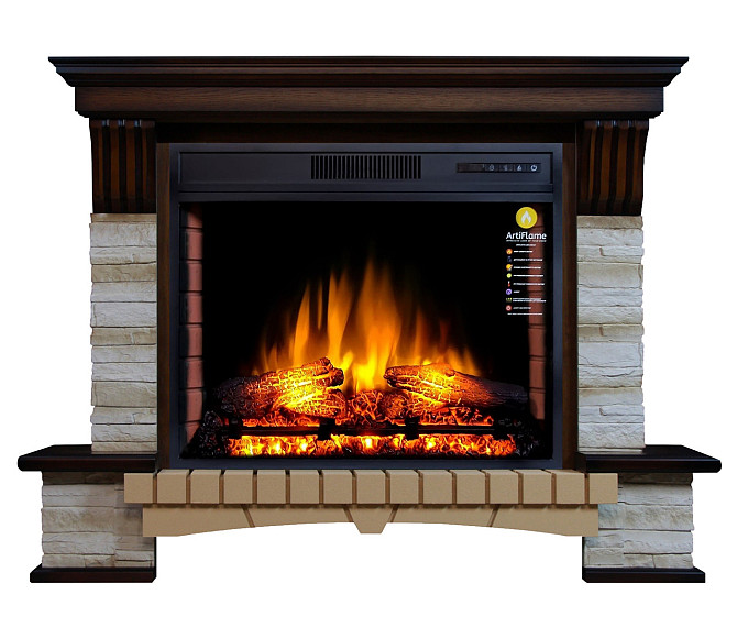 Каминокомплект ArtiFlame STONE MONTEBELLO AF28S ДУБ АНТИК (со звуком) Львов - изображение 2