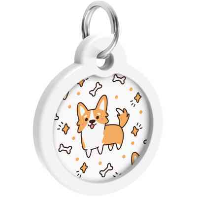 Адресник для тварин WAUDOG Smart ID з QR паспортом "Корги", круг 30 мм (230-0212) Вінниця