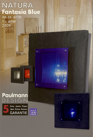 Настенный дизайнерский светильник Paulmann 30×30 см из натурального камня сланец с микроблеском, E14, 40W Киев