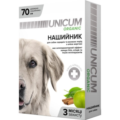 Нашийник для тварин Unicum Organic від бліх та кліщів для собак 70 см (4820150202088) Вінниця - фото 1