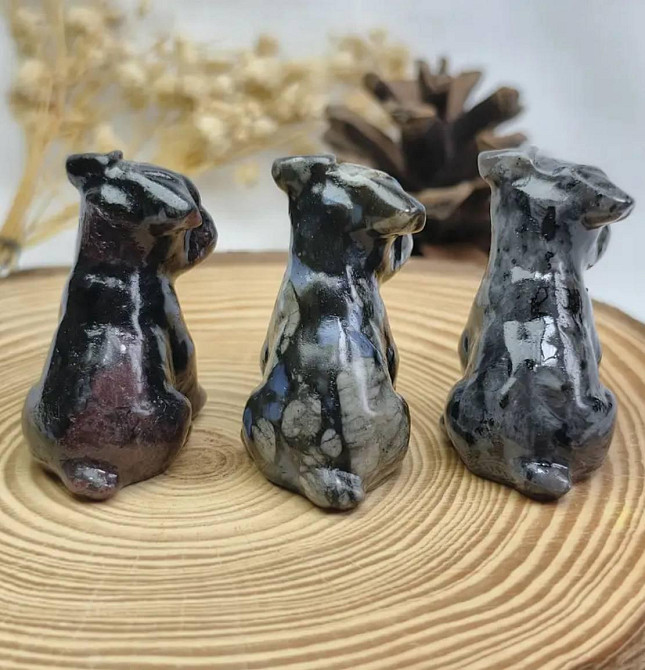 Каменная фигурка собаки из натурального граната Киев - изображение 2