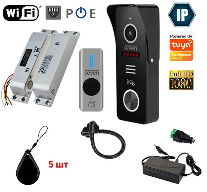 Комплект IP-відеопанелі з елекергельним замком SEVEN KD-7843d Київ - фото 1