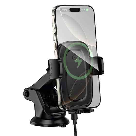 Автомобильный держатель для телефона с БЗП BOROFONE BH223 Follower push-type wireless fast charging car holder(center console) Одесса