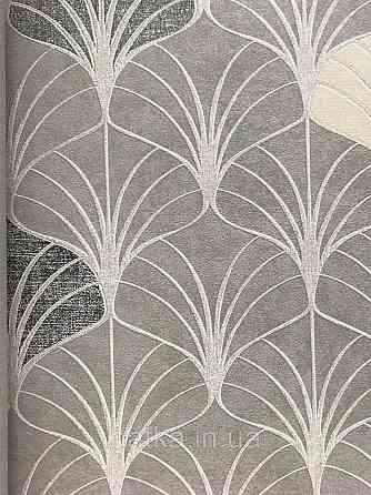 Шпалери флізелінові AS Creation Pop style 37483-2 геометрія сірий з чорними і бежевими фігурами Київ
