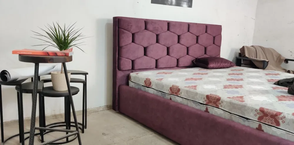 Кровать Octavius Comfort 90 х 190 см Simple С подъемным механизмом и нишей для белья Фиолетовый Киев - изображение 5