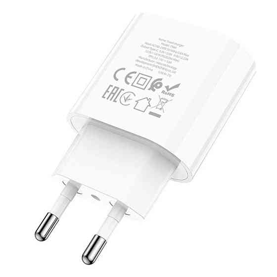 Мережевий зарядний пристрій з кабелем HOCO C94A Metro single port PD20W charger set(Type-C to Type-C) White Одеса