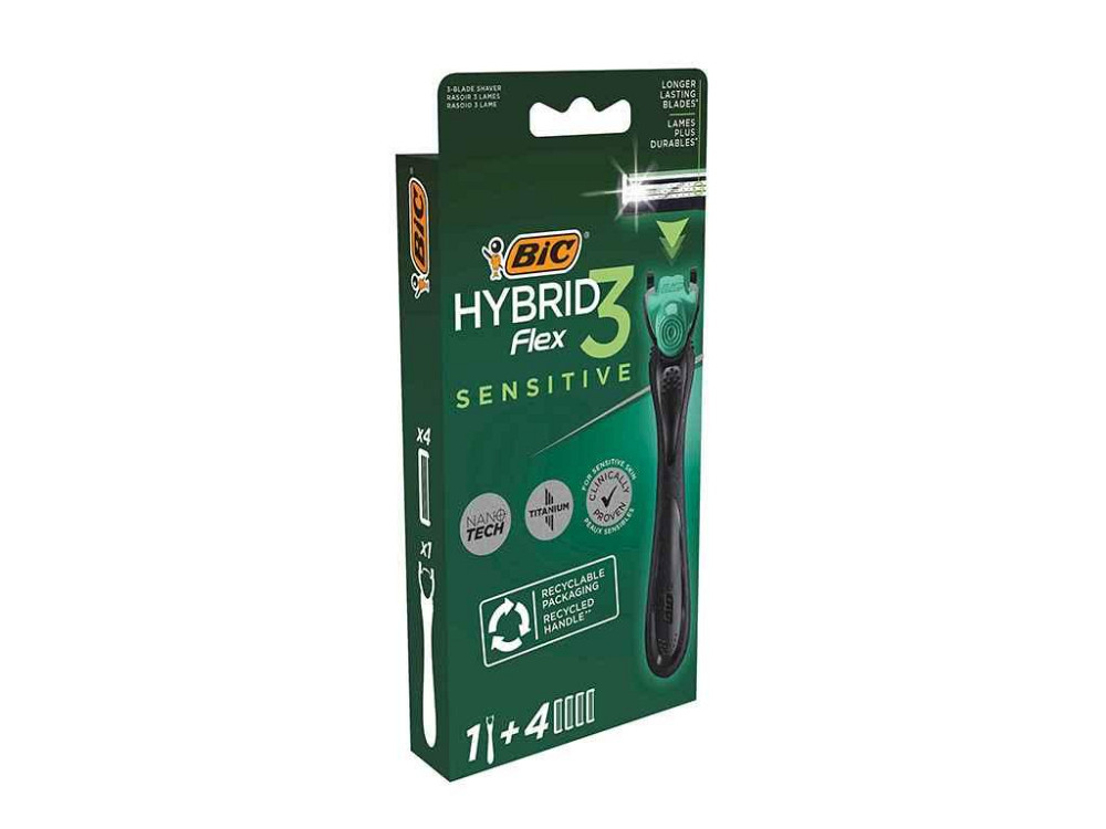 Станок д/голенье Flex3 Hibrid Sensitive4 картр ТМ BIC Solmir Киев - изображение 1