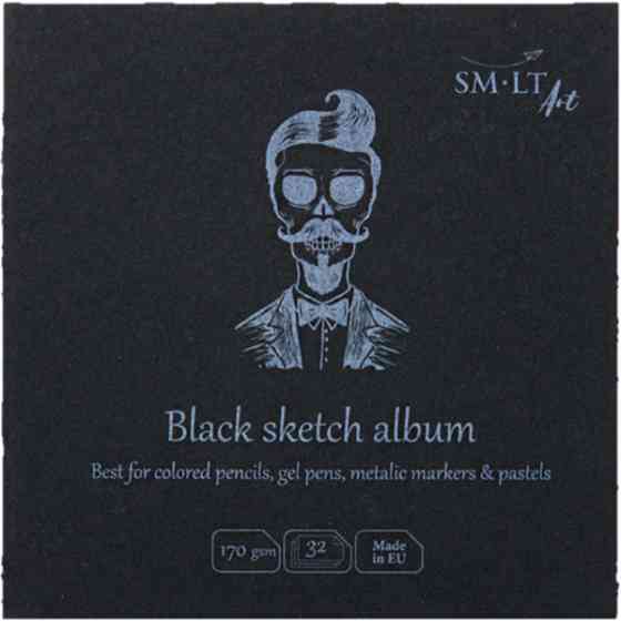Альбом для рисунка AUTHENTIC (black) Layflat 14х14см 170г/м2 32л черная бумага SM-LT Art Киев
