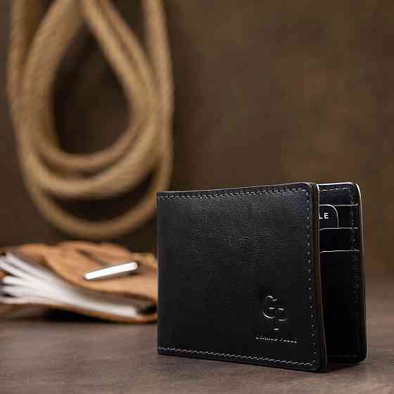 Кожаный мужской зажим для денег Синий (GRANDE PELLE) Киев