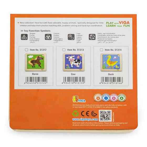 Дерев'яний мініпазл Viga Toys Коник, 4 ел. (51312) Киев