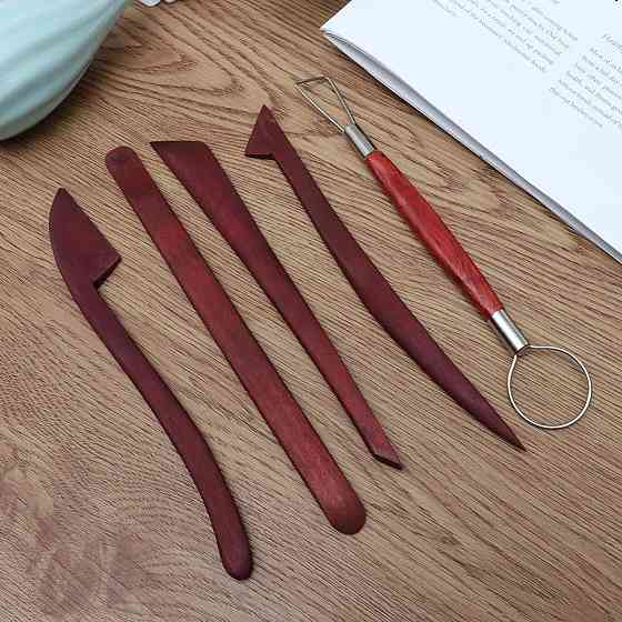 Инструменты для полимерной глины набор 5шт двусторонние деревянные стеки для лепки Киев