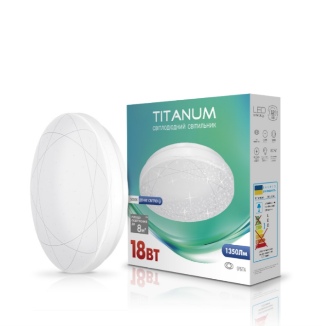 LED Світильник настінно-стельовий 18W 5000К 220V Орбіта TLCL-185OR Titanum Житомир - фото 2