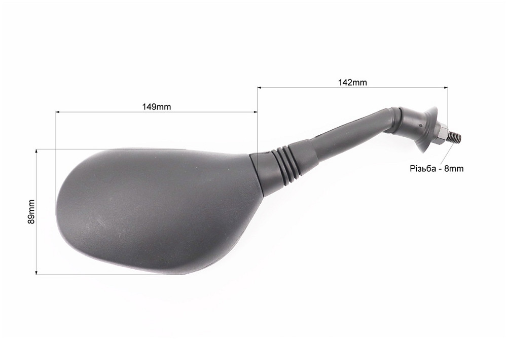 Дзеркала к-кт DIO- чорні "краплі", м8 "ніжка в чохлі гумовому", тип 1, від 5шт -10% Київ - фото 2