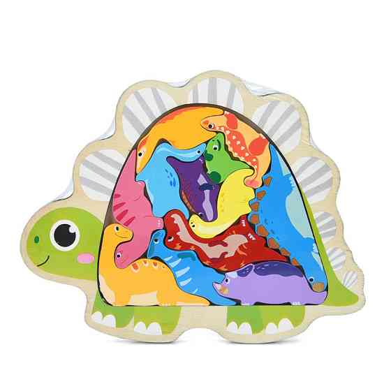 Дитячий дерев'яний пазл-вкладиш "Динозаври" MD 1500-3 Вінниця