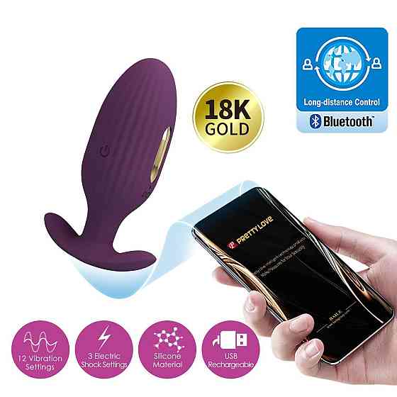 Анальная пробка PRETTY LOVE Jefferson, 12 vibration functions 3 electric shock functions Sex Aura Киев