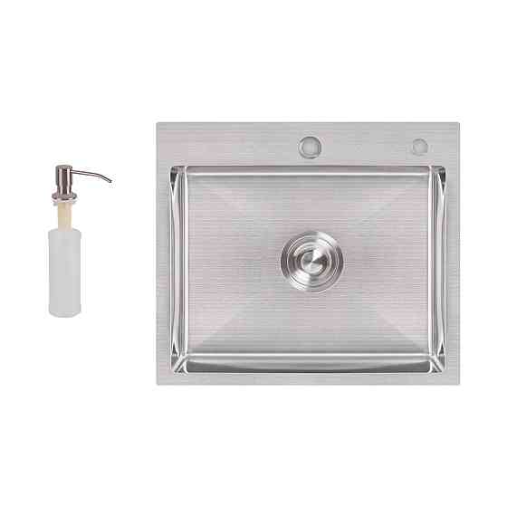 Мийка для кухні інтегрована Lidz Handmade H5045 (LDH5045BRU35383) Brushed Steel 3,0/1,0 мм Київ