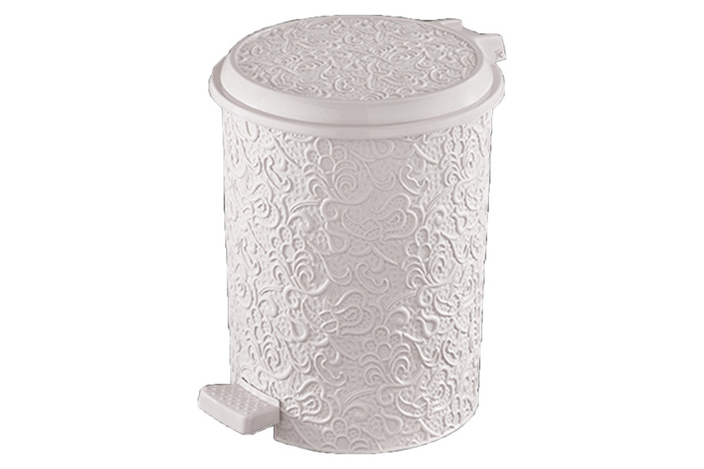 Ведро мусорное с педалью 17 литров ажурное белое Elif (Элиф), №4 Одесса - изображение 1