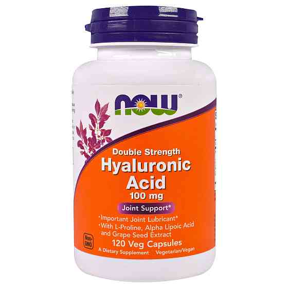 Гіалуронова кислота (Hyaluronic Acid), NOW Foods, 100 мг 120 капсул Київ